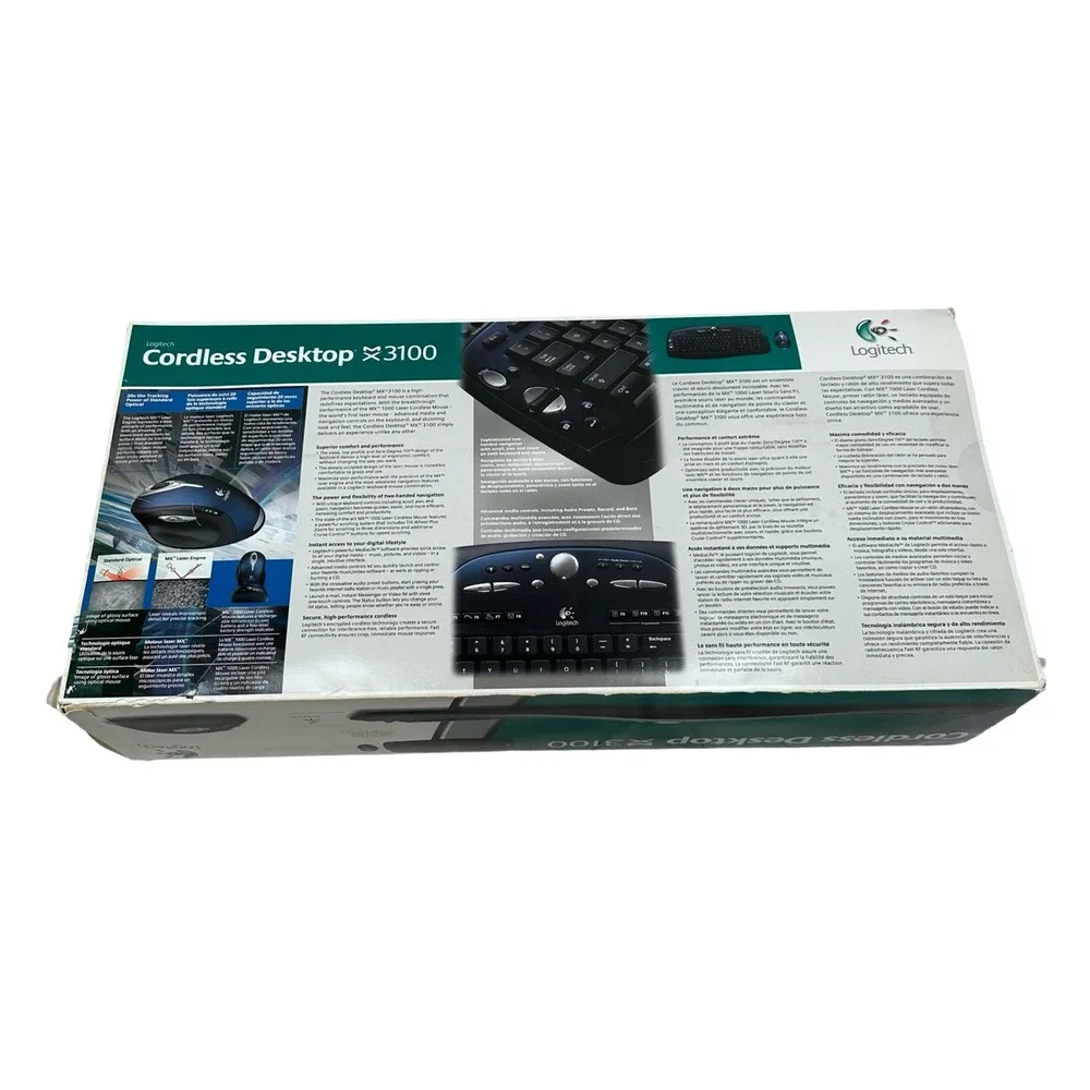 Logitech Cordless Desktop MX 3100 Wireless Keyboard and MX 1000 Laser Mouse RARE